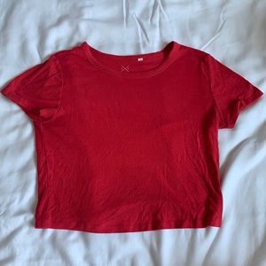 Pacsun Basic Red Ribbed Tee
